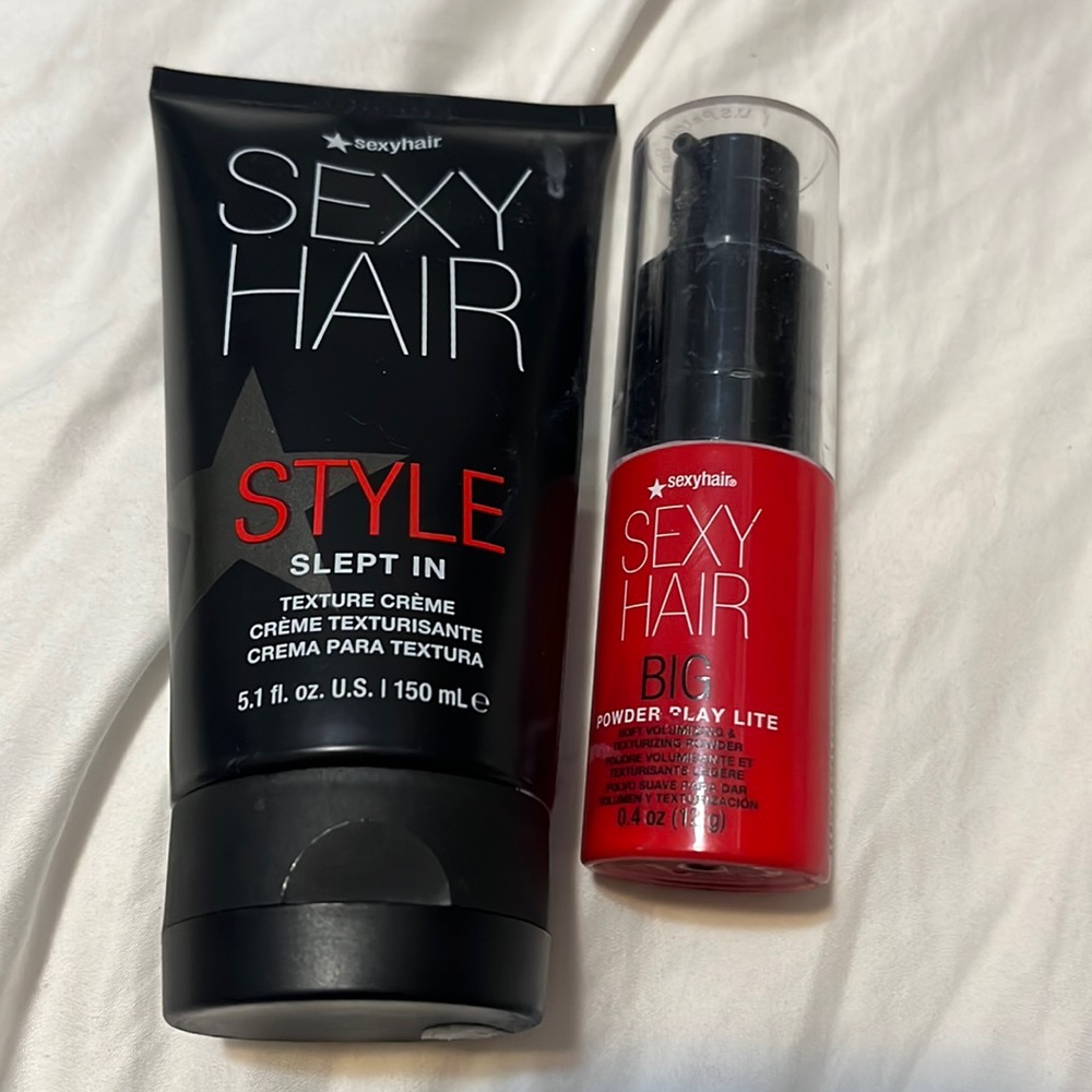 Sexy hair slept in and Powder play light